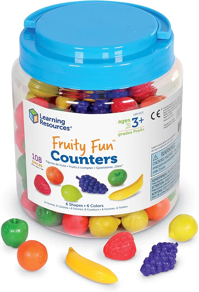 Learning Resources Fruity Fun Counters, Educational Counting & Sorting Toy, Set of 108