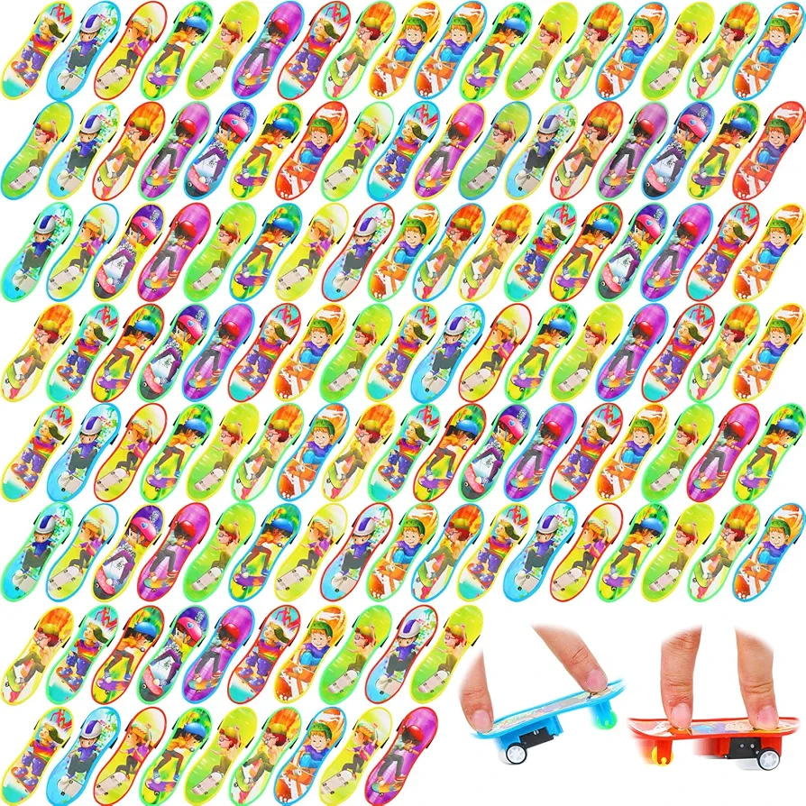 144 Pcs Skateboard Pull Back Car Bulk Mini Fingerboards Finger Toys for Kids Boys Toddlers Girls Classroom Carnival Birthday Stocking Stuffers Gifts Party Favors Holiday Goodie Bag Stuffers