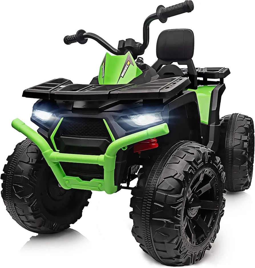 Kids ATV 4 Wheeler, 24V Ride On Toys Car for Big Kids with 400W Motor, 2 Seater - Green