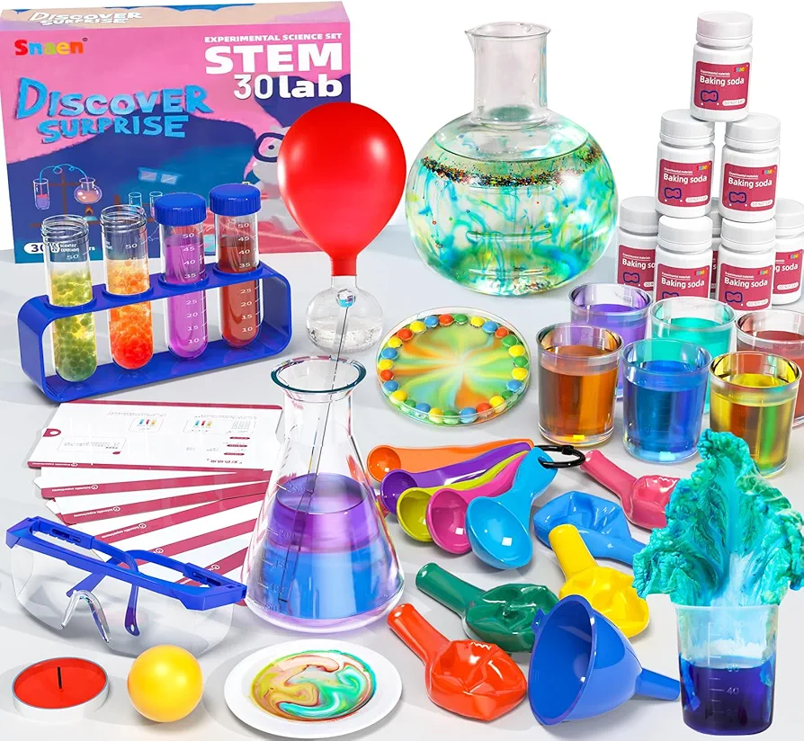 SNAEN Science Kit with 30+ Science Lab Experiments,DIY STEM Educational Learning Scientific Tools for 3 4 5 6 7 8 9 10 11 Years Old Kids Boys Toys Gift