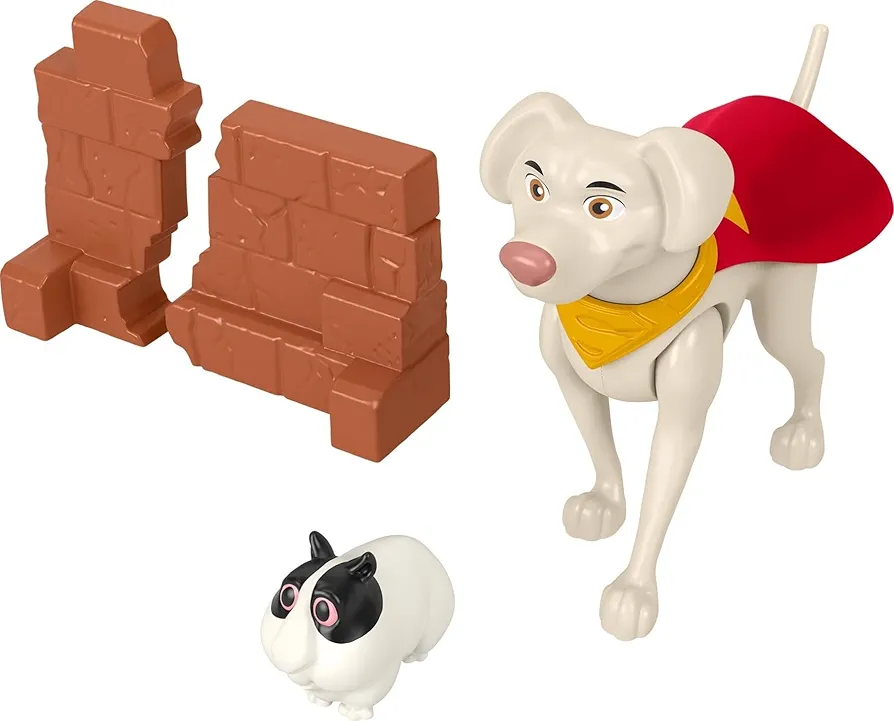 Fisher-Price DC League of Super-Pets Preschool Toy Hero Punch Krypto Poseable Figure & Accessories Set for Pretend Play Kids Ages 3+ Years