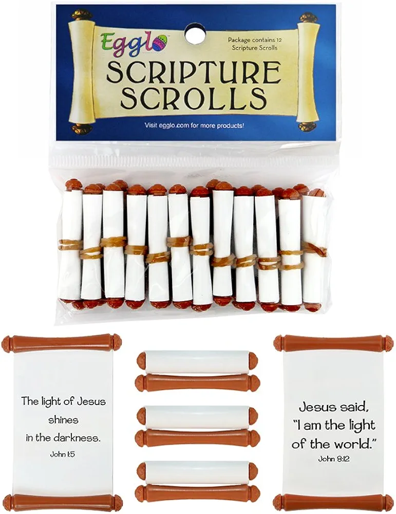 Bible Scroll Toys [Christian - Religious] Help Your Kids Learn Scripture Verses about Jesus (12 pack)