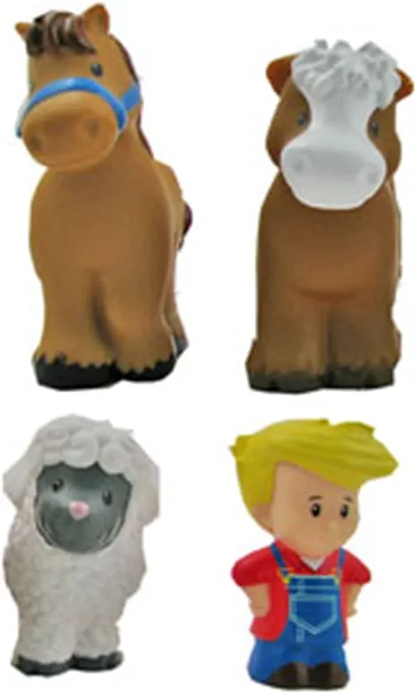 Replacement Parts for Fisher-Price Little People Fun Sounds Farm - Y3677 ~ Replacement Figures - Horse, Cow, Sheep and Farmer