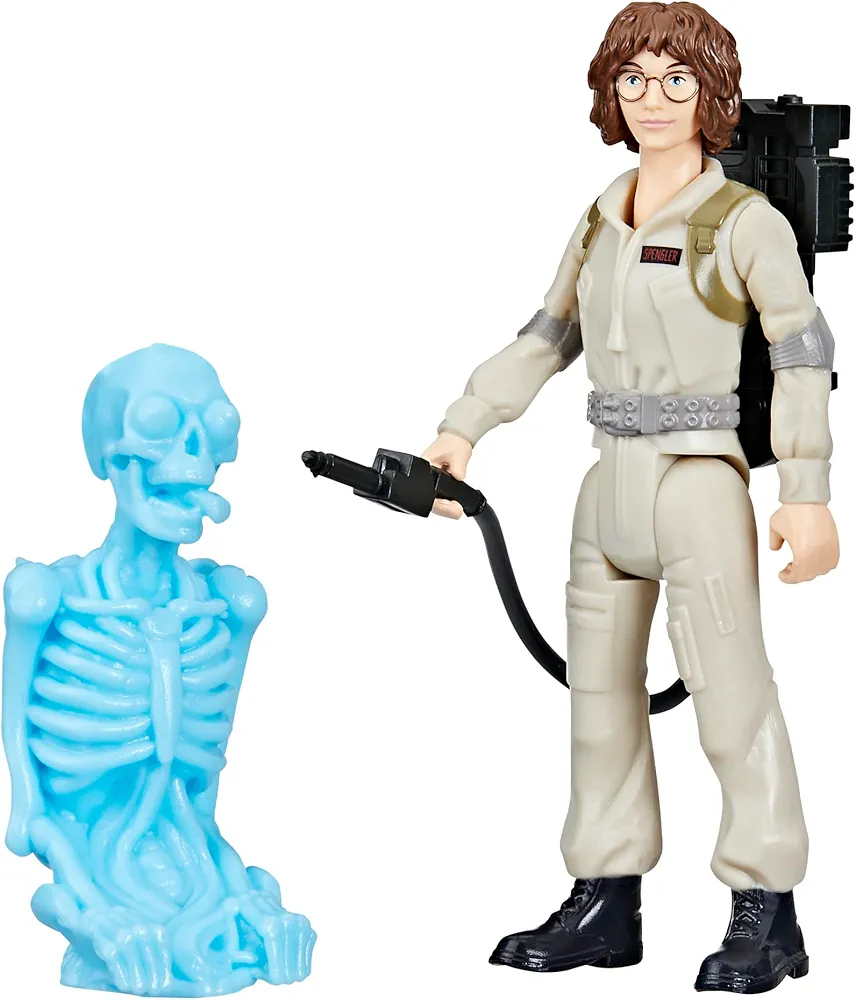 Ghostbusters Fright Features Phoebe Spengler Action Figure with Ecto-Stretch Tech Bonesy Ghost Toy Accessory, Toys for Kids Ages 4+