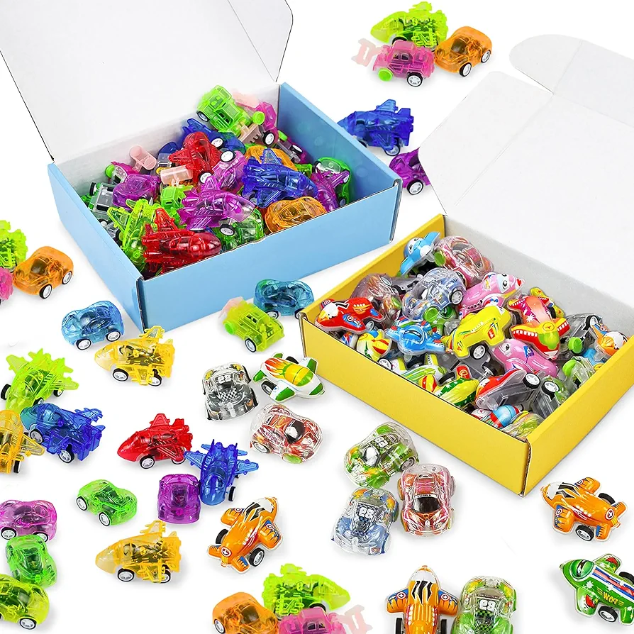 Vileafy 100 Mini Cars and Planes for Kids Party Favors, Treasure Box Toys, Class Prizes, Carnival Prizes, and Goodie Bags Stuffers