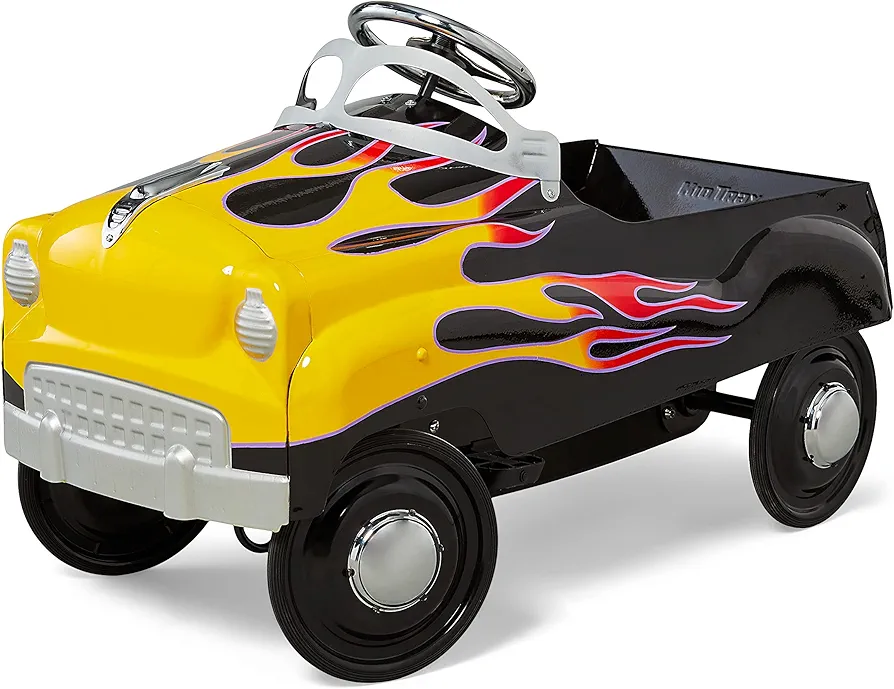 Kid Trax Toddler Classic Pedal Car, Kids 3-5 Years Old, Max Weight 60 lbs, Durable Steel, Street Rod, Large