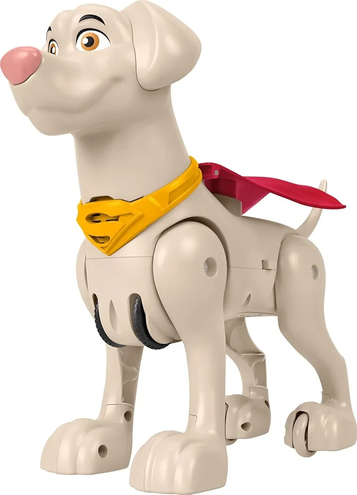 Fisher-Price DC League of Super-Pets Preschool Toy, Rev & Rescue Krypto Motorized Figure with Sounds & Phrases for Pretend Play Kids Ages 3+ Years