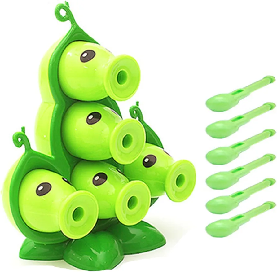 1PCS Plant and Zombies Toys Action Figures Zombies PVZ Toys Set 1 2 Series 5 Head Green Pea Great Gift for Christmas, Birthday New