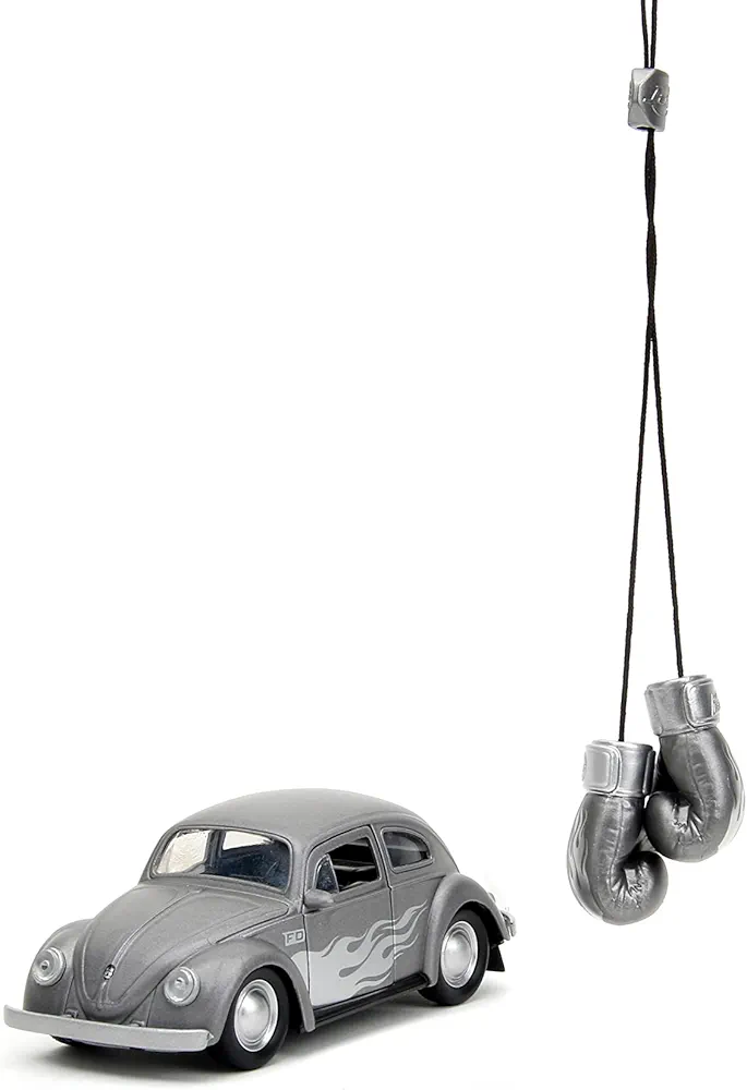 Punch Buggy 1:32 Scale 1959 Volkswagen Beetle Die-cast Car with Mini Gloves Accessory (Grey), Toys for Kids and Adults