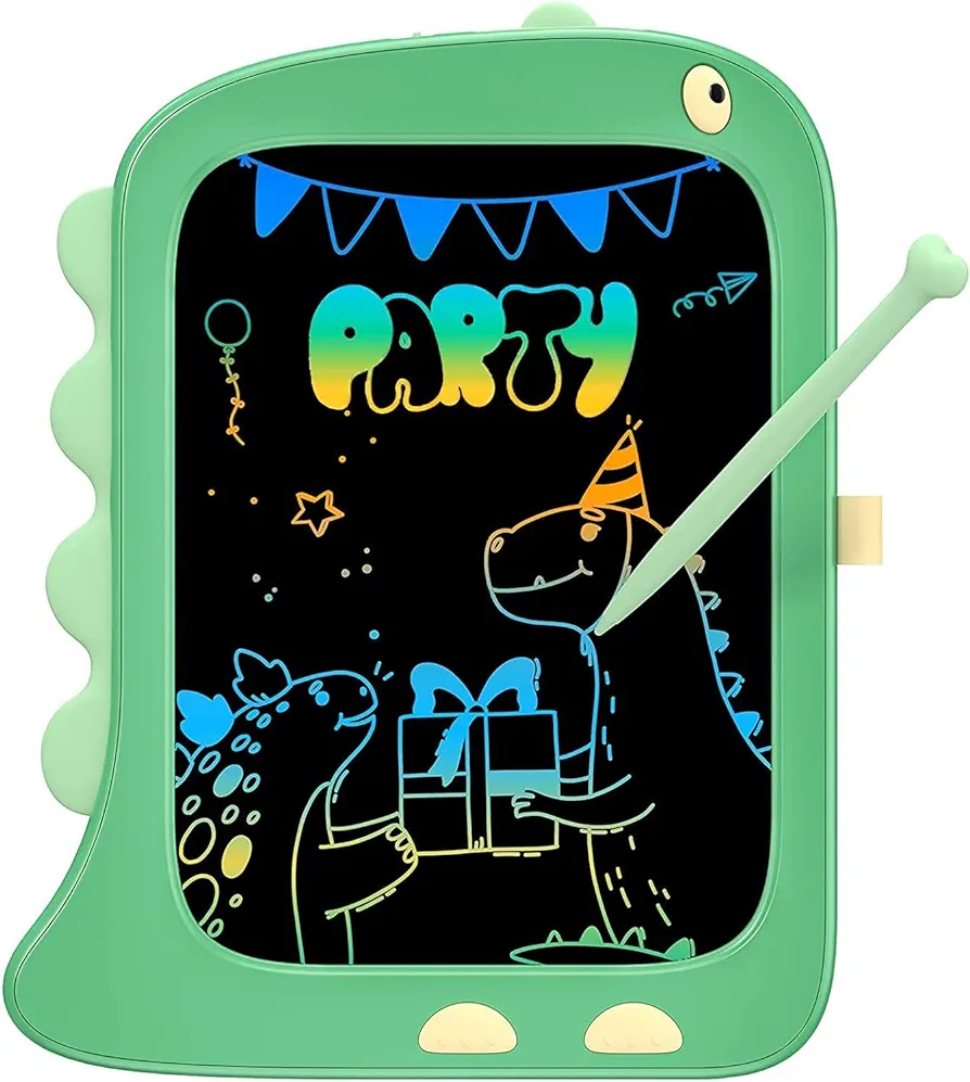 TEKFUN Toddler Toys Kids Writing Tablet - 3 4 5 6 Year Old Boys Girls Toys, Erasable LCD Writing Tablet 8.5" Drawing Board, Dinosaur Toys Kids Road Travel Toys Learning Pad Birthday Gifts (Green)