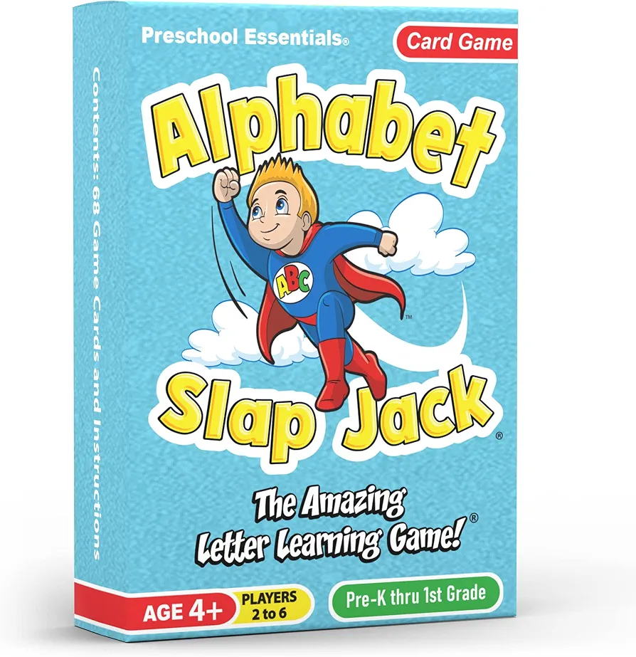 Alphabet Slap Jack® | Play 4 Alphabet Games Including Alphabet Go Fish, Slapjack, ABC Letter Matching or Flash Cards | Learn Upper & Lowercase Letters and Sounds | Build CVC Words | PreK to 1st Grade