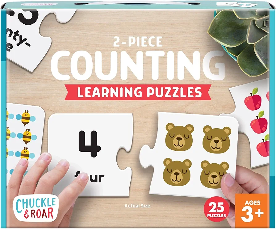 Chuckle & Roar - Counting Matching Puzzle - Engaging and Educational puzzles for kids - Larger pieces designed for preschool hands - 25 PC Learning Puzzle