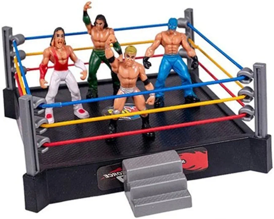 Kids Fighting Toys Wrestling Toys Wrestler Warrior Toys Funny Wrestling Ring Set Kids Toys (Grey)