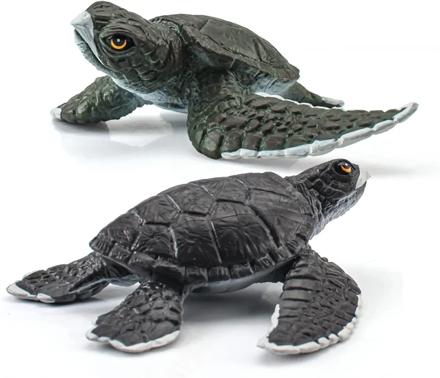 5 Inch Big Sea Turtle Figure 2PCS Realistic Sea Creatures Toys Figurines Tortoises Figurines Sea Life Collection for Kids Toddlers Marine Animal Model