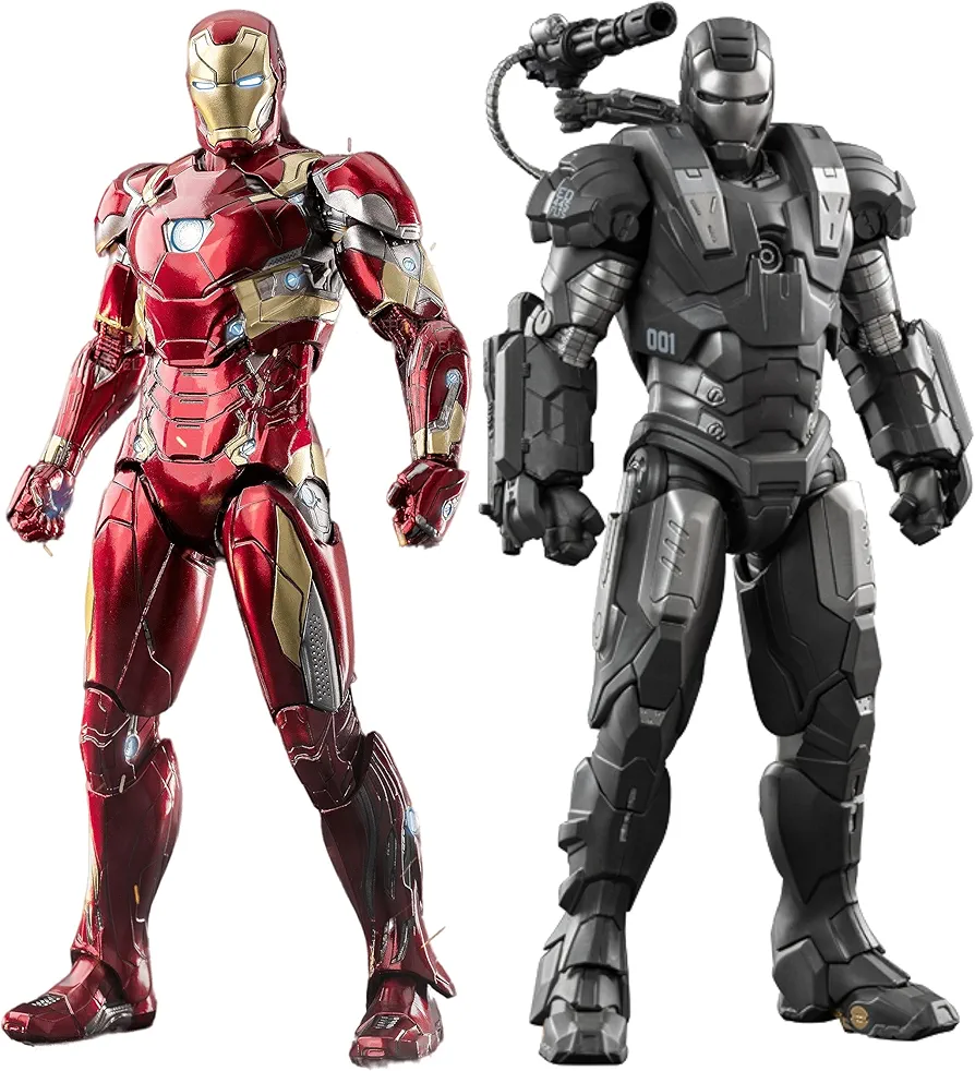 Ironman Action Figures Ultimate Set 2 Pack Toys,7 inch War Machine MK1 & Mark 46 with Lots of Accessories Collectible Statue Playset(WM1 & MK46)