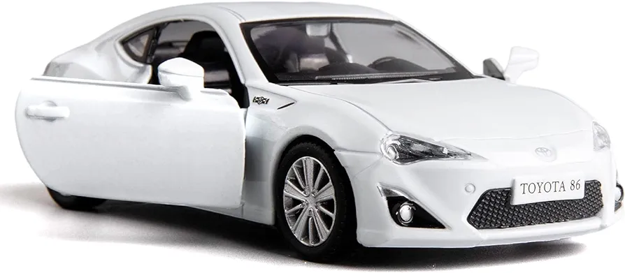 1:36 Diecasting Alloy Car Model Toyota 86 Toy Car, Pull Back Vehicles Toy Car for Toddlers Kids Boys Girls Gift White