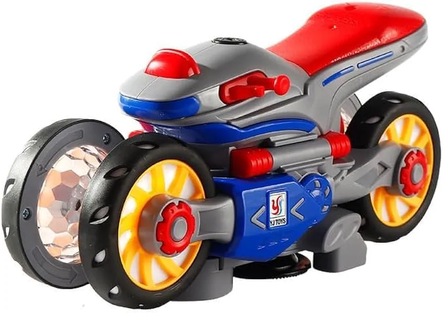 Toy Gift Deformation Motorcycle Stunt Rotating Universal Car with Light and Music Toy Car Suitable for Children Kid Toddler 3 4 5 6 7 8 9 10 11 12 Years Old