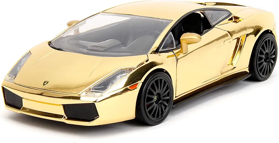 Fast & Furious 1:24 Lamborghini Gallardo Gold Chrome Die-Cast Car, Toys for Kids and Adults