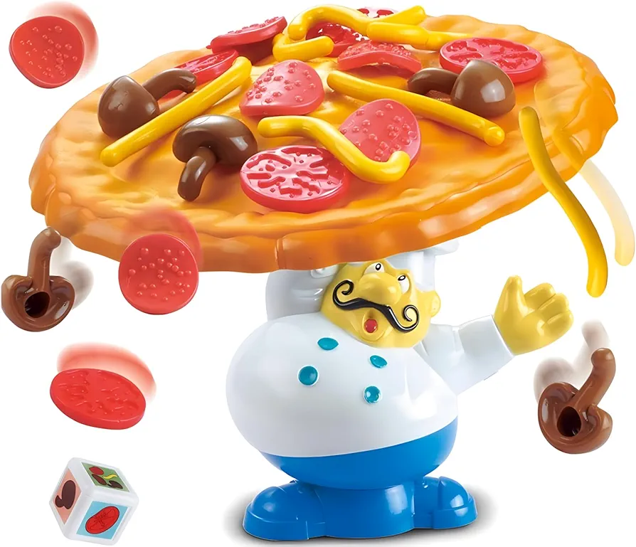 Topple Pizza Game,Tabletop Balancing Pizza Toy, Poppa's Pizza Pile-Up for 2-4 Players,Fun for Family & Friends