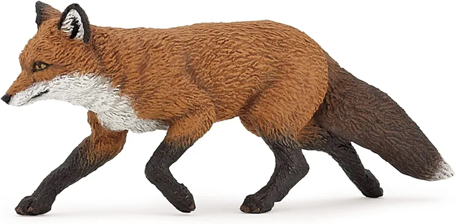 Papo -hand-painted - figurine -Wild animal kingdom - Fox -53020 -Collectible - For Children - Suitable for Boys and Girls- From 3 years old