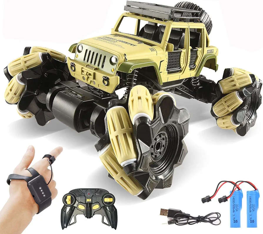 Remote Control Car, 1:16 Drift RC Cars 360° Rotating 4WD 2.4Ghz Gesture Sensor Watch Monster Truck for Kids Stunt Climbing Car Rechargeable Batteries