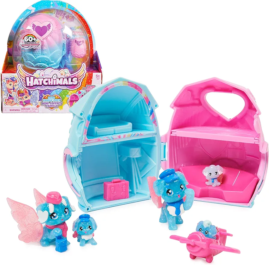 Hatchimals CollEGGtibles, Family Pack Home Playset with 3 Characters and up to 3 Surprise Babies (Style May Vary), Kids Toys for Girls Ages 5 and up