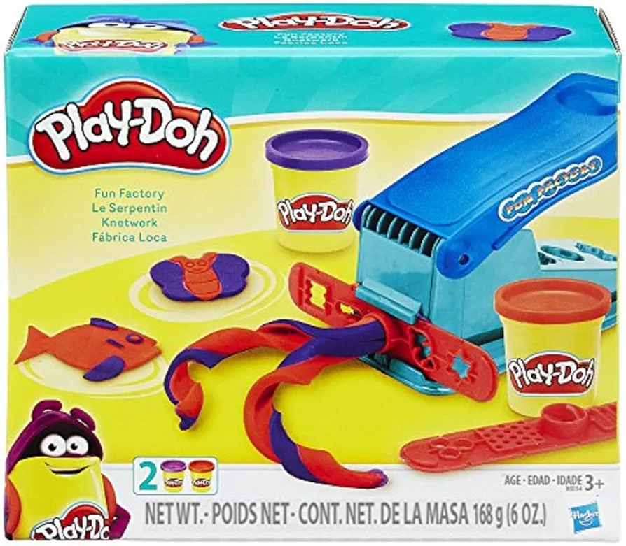 Play-Doh Basic Fun Factory Shape Making Machine with 2 Non-Toxic Play-Doh Colors