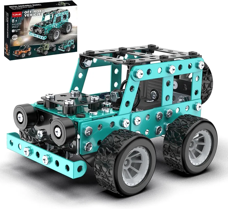 Building Toys Building Metal Car Model Kits, STEM Building Toys Model Car Kits For Boys 8-12, Erector Set Car Metal Building Blocks For for Kids Ages 8 9 10 11 12-16 Years Old and Up Boys Girls Adults