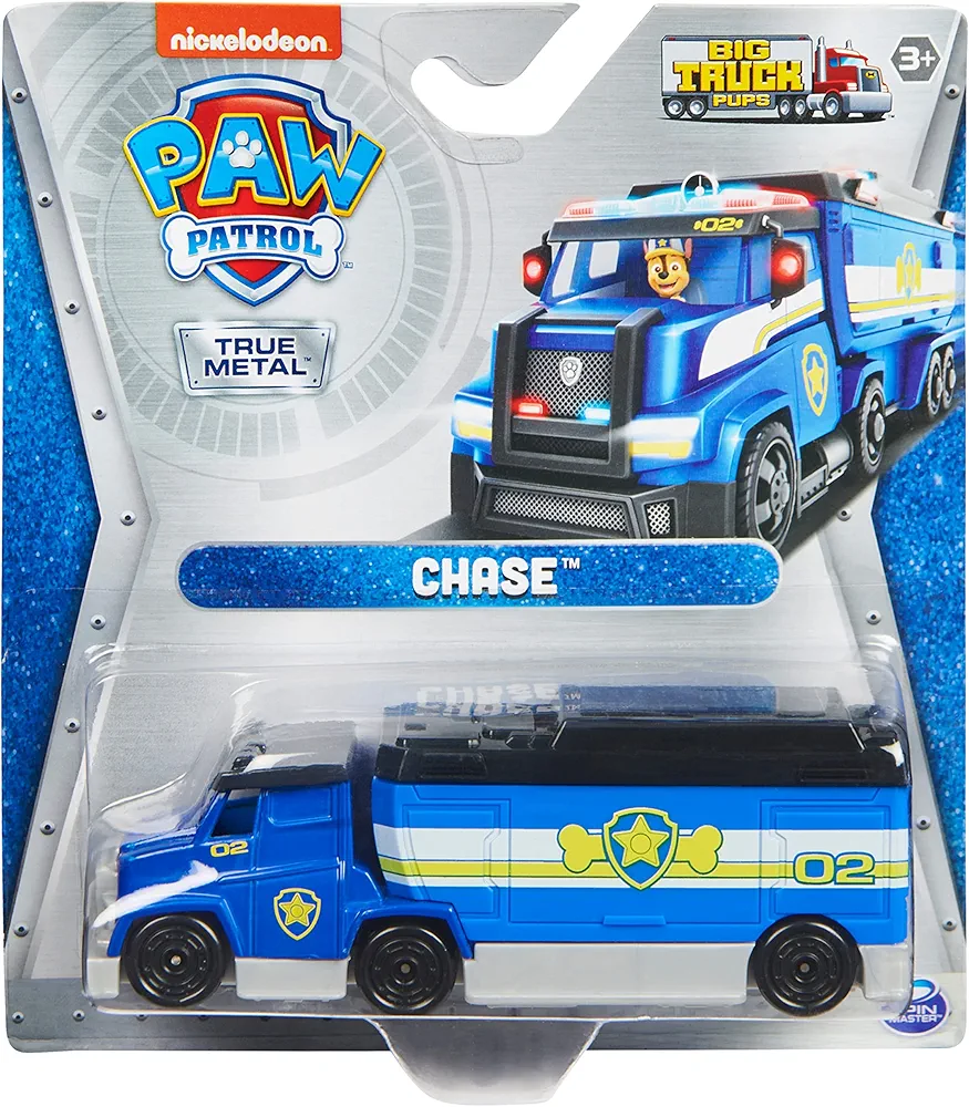 Paw Patrol True Metal Chase Collectible Die-Cast Toy Trucks, Big Truck Pups Series 1:55 Scale, Kids’ Toys for Ages 3 and up, Multicolored