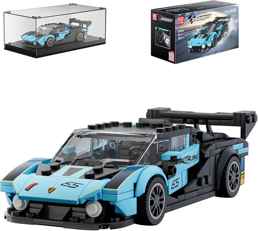 Mould King Speed Champion SCV12 Super Car Model Building Toys with Display Case, 27065 Model Car Kits Building Blocks, Sports Car Sets Buildng Kit, Toy Car Building Sets for Adults and Kids 8+(383PCS)