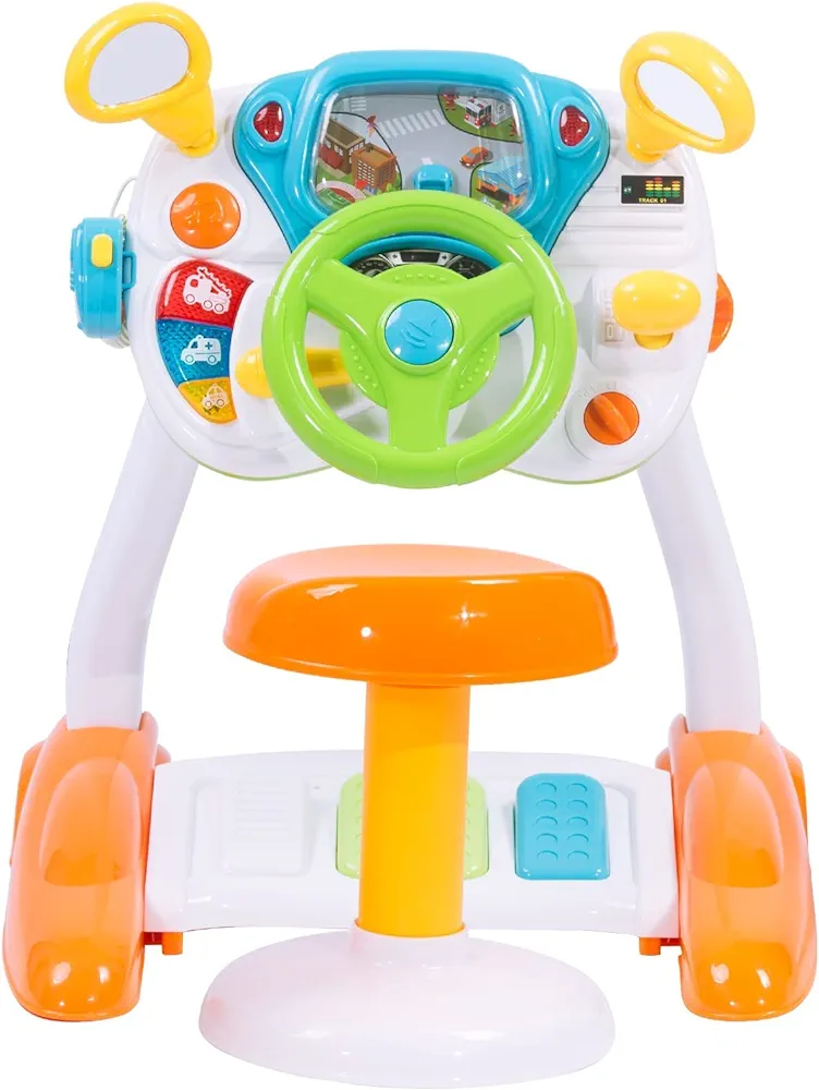 COLOR TREE Kids Pretend Ride on Toy Steering Wheel Driving Car Simulate Toys for Toddlers