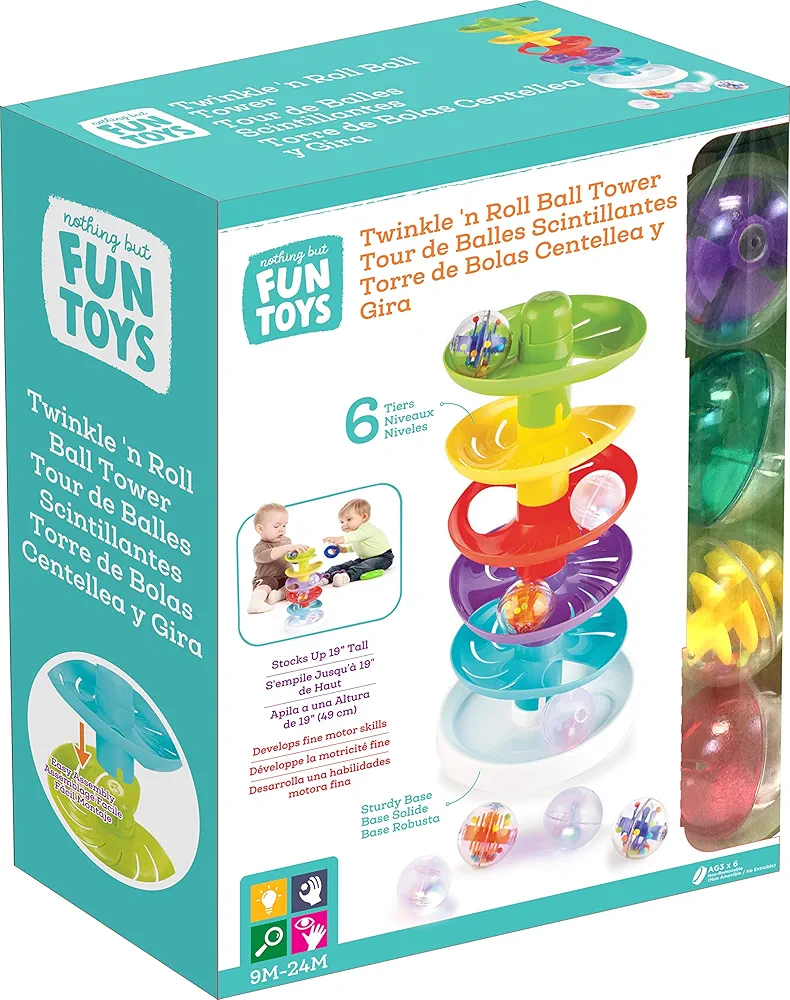 Sparkle and Roll Light & Sounds Ball Tower Designed for Children Ages 9+ Months,Multi,211216