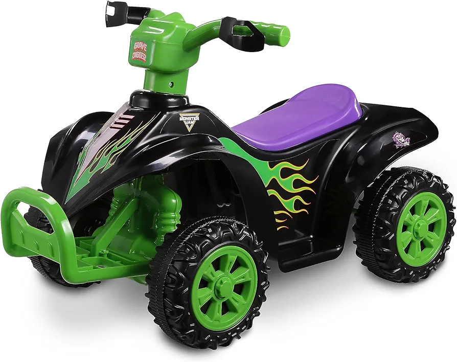 Monster Jam 6V ATV Quad for Kids - Powerful and Safe Ride-On Toy with Rechargeable Battery - Forward and Reverse Driving - Max Weight Capacity of 55 LBS - Ages 2-3 Years