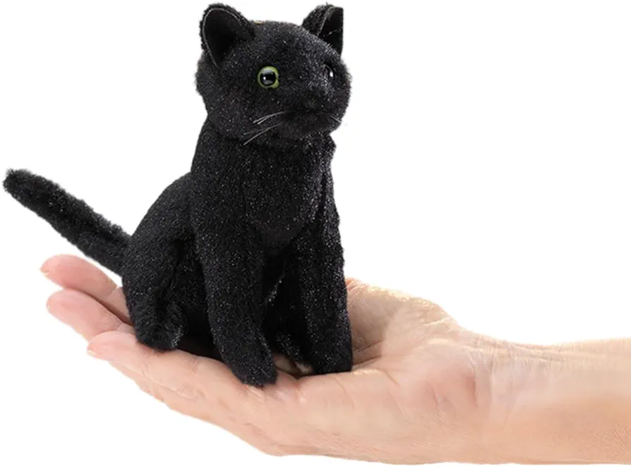 Folkmanis Mini Black Cat Finger Puppet