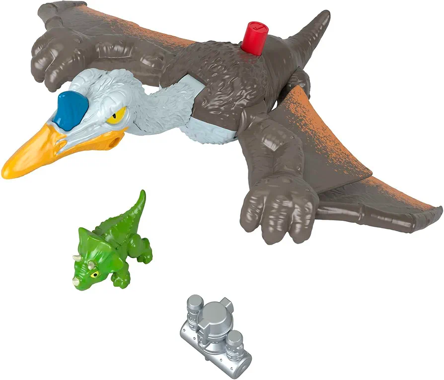 Fisher-Price Imaginext Jurassic World Dinosaur Toy Soaring Quetzal Figure Set for Pretend Play Preschool Kids Ages 3+ Years