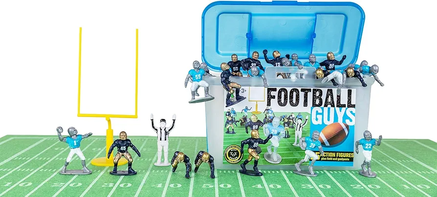 Kaskey Kids Football Guys – Navy/Light Blue Inspires Kids Imaginations with Endless Hours of Creative, Open-Ended Play – includes 2 Teams & accessories – 28 pieces in every set!