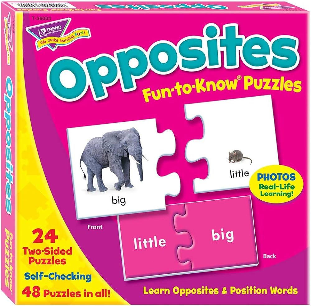 TREND enterprises, Inc. Opposites Puzzle Set, Multicolor, 3 x 6 in