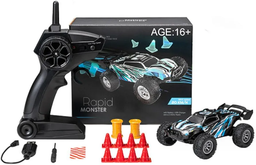 MINDEN 2.4Ghz Electric High-Speed RC Car Model, 1/32 2.4G RC Mini Electric Drift Off-Road Vehicle Model, for Boys and Girls (RTR Version)