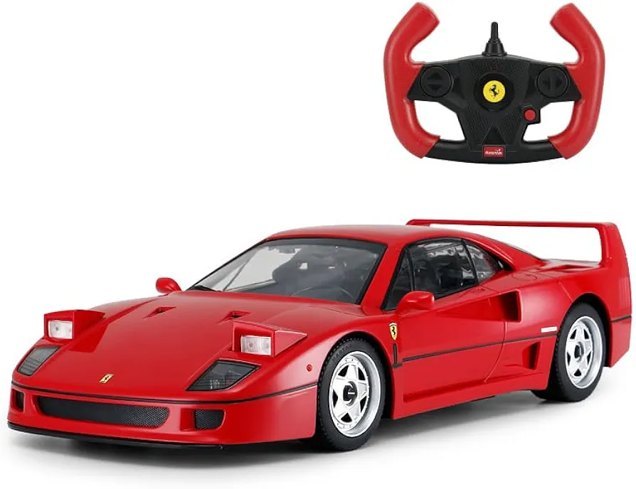 Radio Remote Control 1/14 Scale Ferrari F40 Licensed RC Model Car w/Front Light Controller Open/Close(Red),unisex-children