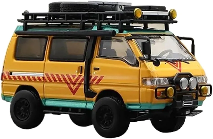 Scale Car Models for Mitsubishi Delica 1:64 Alloy Off-Road Conversion Vehicle Models Collectible Boys Gift Metal Toy Pre-Built Model Vehicles