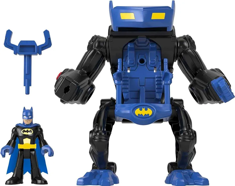 Fisher-Price Imaginext DC Super Friends Batman Toy Battling Robot with Poseable Figure & Lights for Pretend Play Kids Ages 3+ Years​