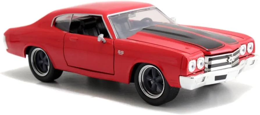 Jada Toys & Furious Dom's Chevy Chevelle SS Die-cast Car, Toys for Kids and Adults Fast & Furious Movie 1- 1:24 Diecast - '70 Chevy Chevelle SS Red