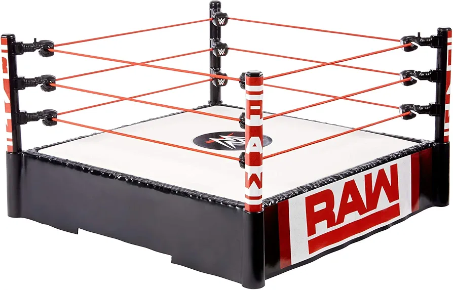 Mattel WWE Superstar 14-inch Ring with Authentic Logo, Flexible Ropes & Spring-loaded Mat for Bouncing Action [Amazon Exclusive]