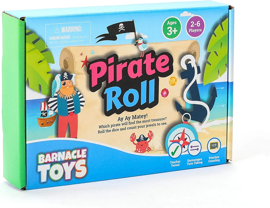 Pirate Roll - Kids Games, Toddler Board Games, Games for Kids, Preschool Games for 3 Year Olds, Kids Board Games for 4 Year Olds