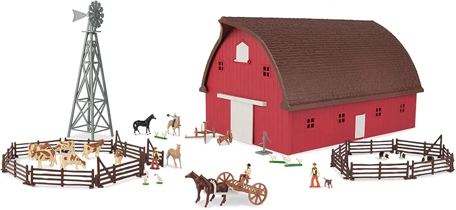 John Deere Round Barn Set 1/64 Scale Play Set with Accessories 73 Pieces