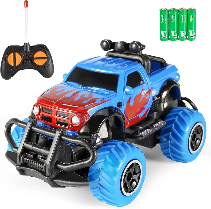 Kizeefun Remote Control Car for Toddlers, Mini RC Car for Kids, Boys and Girls with 1: 43 Scale, 4 Channels, Toy for Toddlers and Kids 3, 4, 5,6, 7, 8 Year Old (4 AA Batteries Included)