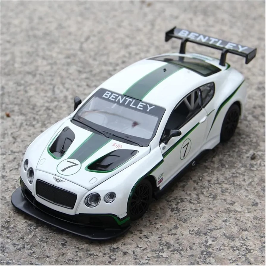 Scale model cars for Continental GT3 Alloy Racing Model Sound and Light Pullback Car Boy Toy Model 1:24 Toy Car Model(2)