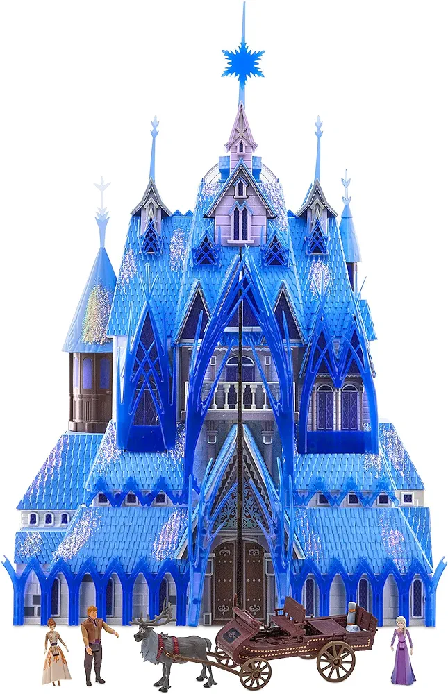 Disney Store Official Frozen 2 Magic Light & Music Castle Playset - 3 Year Old Girl Gift, Anna and Elsa Dolls - includes Frozen , Interactive Rooms & Features