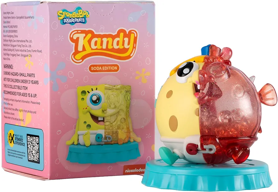 Mighty Jaxx Kandy X Spongebob Squarepants (Soda Edition) - Art Collectibles| Single Box | Multicolor| 4" Vinyl Art Toy Blindbox