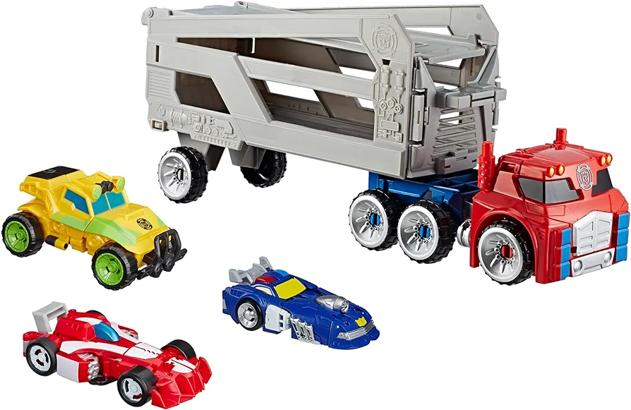 Transformers Playskool Heroes Rescue Bots Academy Road Rescue Team Trailer 4-Pack Converting Toy